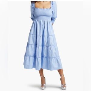 Hill House blue plaid Nesli dress Large